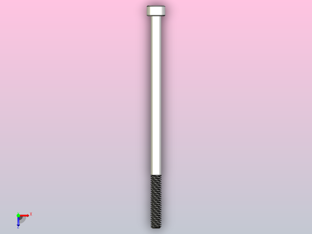 M4 x 0 7mm螺纹80mm长内六角螺钉.x_t俯视图