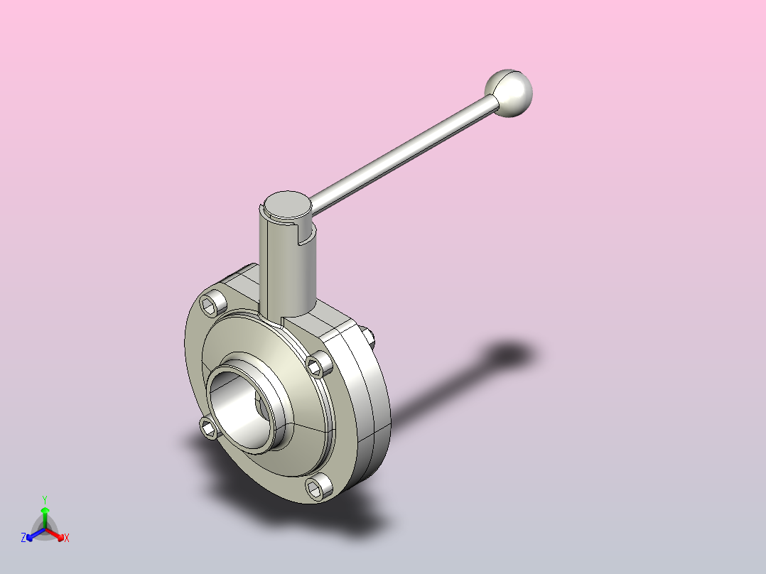 卫生级焊接式蝶阀DN38主视图