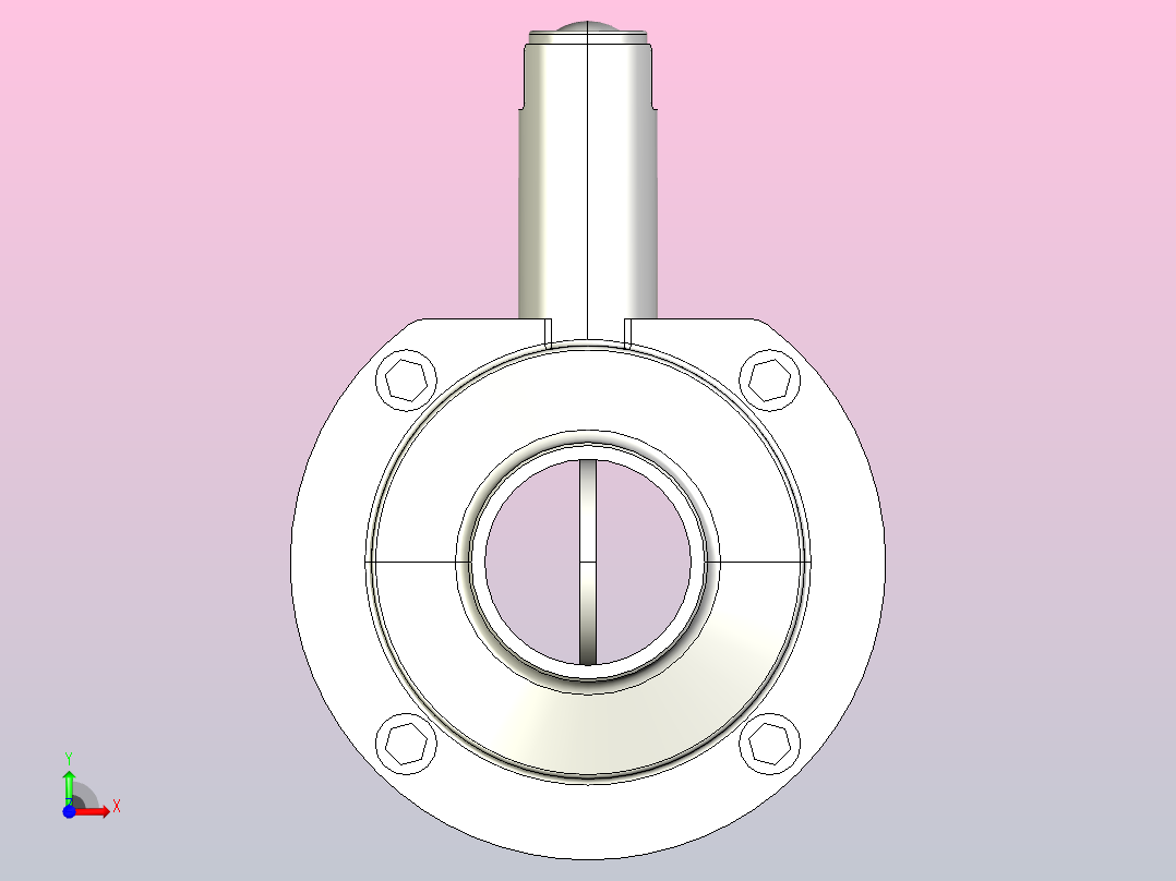 卫生级焊接式蝶阀DN38前视图