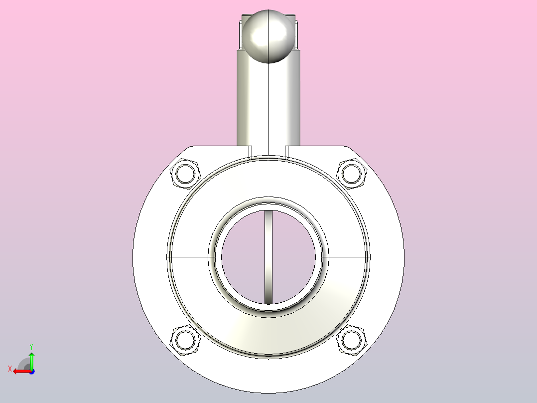 卫生级焊接式蝶阀DN38后视图