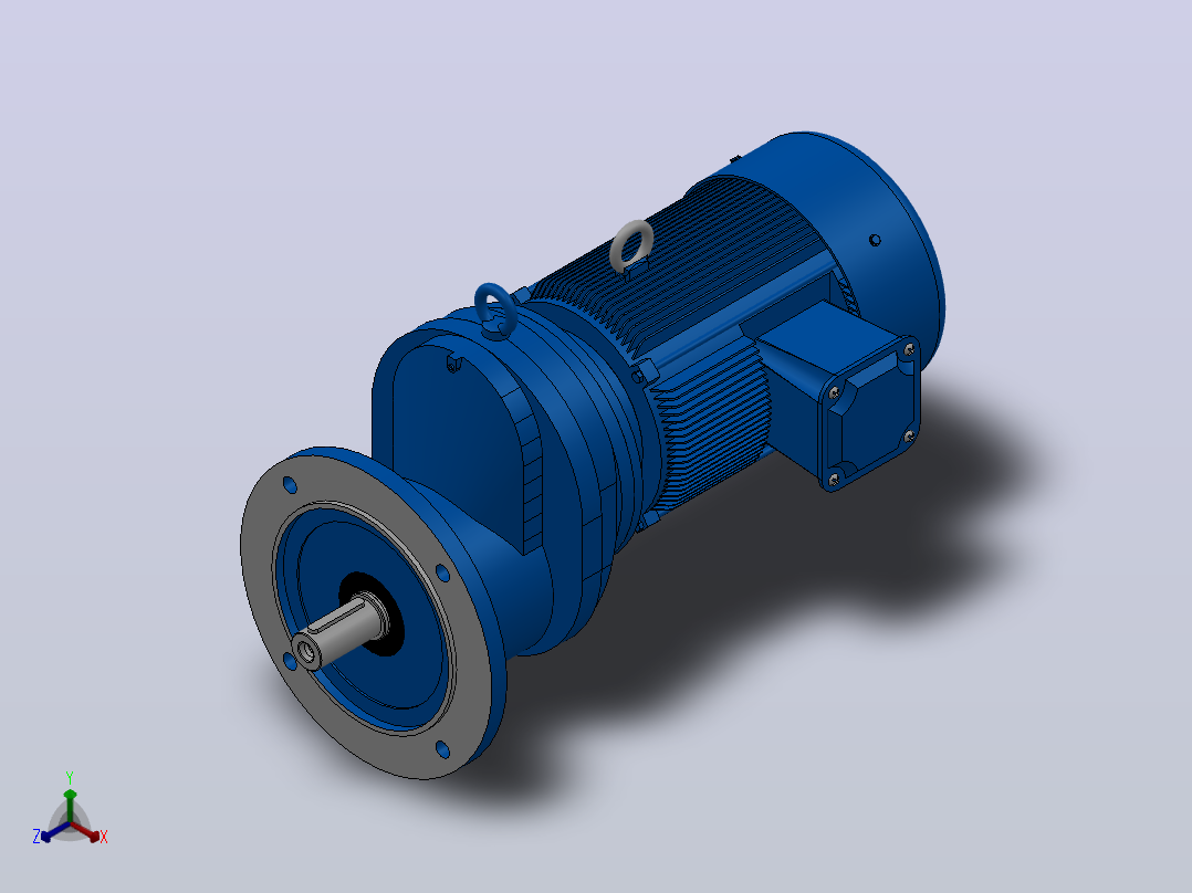 RXF77法兰轴伸式安装斜齿轮减速机RX77-Y1.1-4P-90S-M1-0°-Φ250主视图