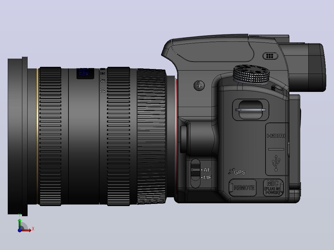 SONY-数码相机3D模型前视图