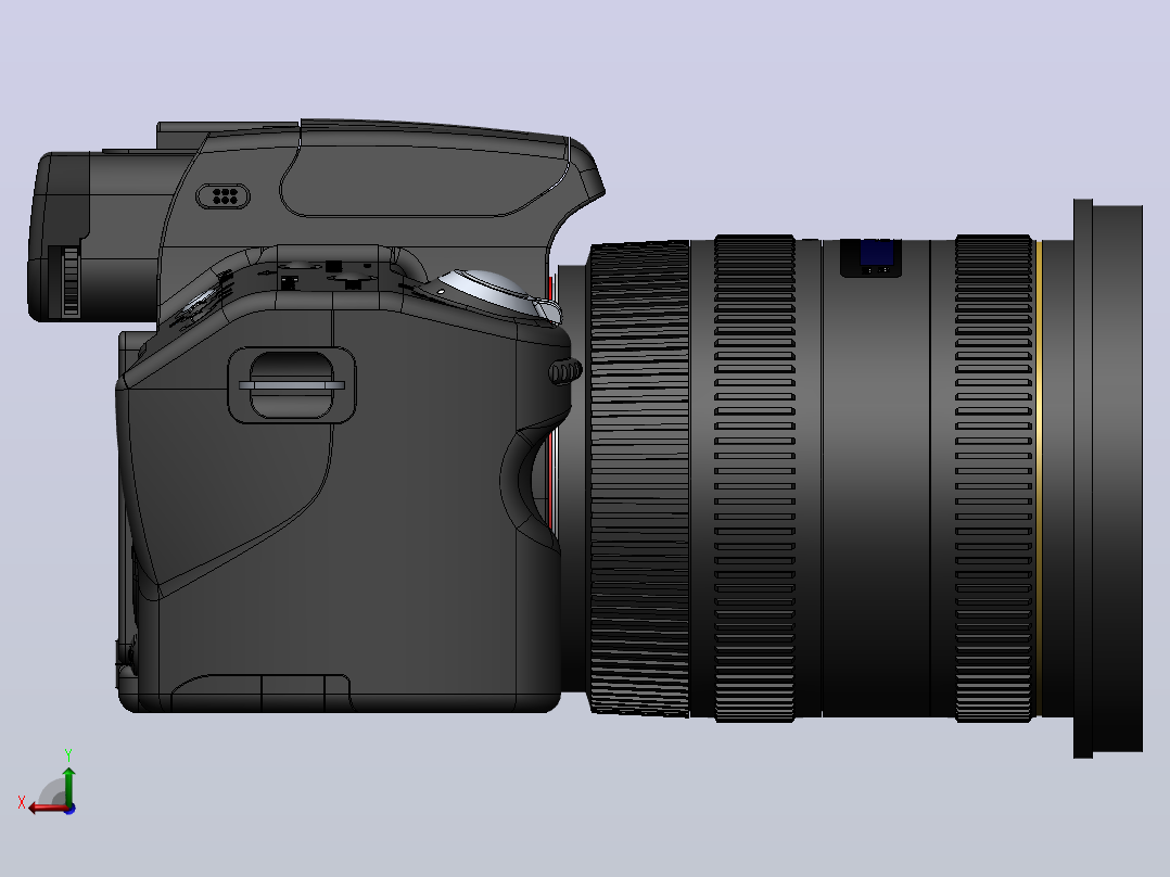 SONY-数码相机3D模型后视图