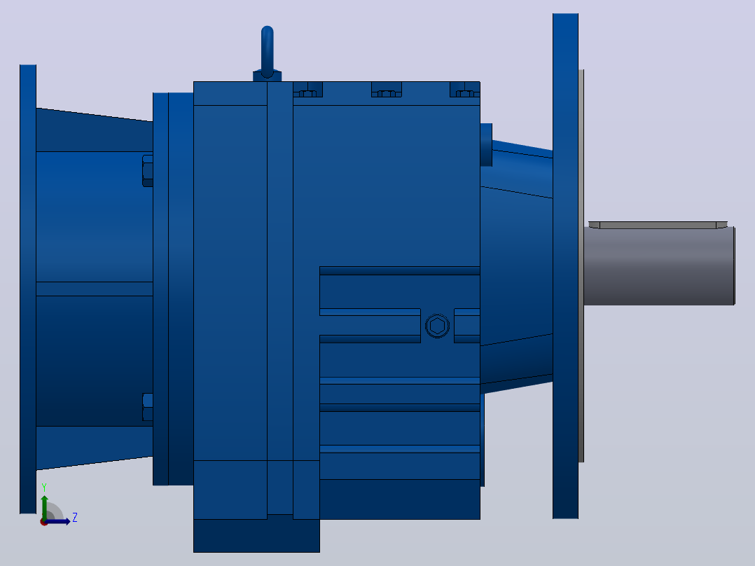 RF107ZP斜齿轮减速机RF107-8.07-M1-P200-Φ450左视图