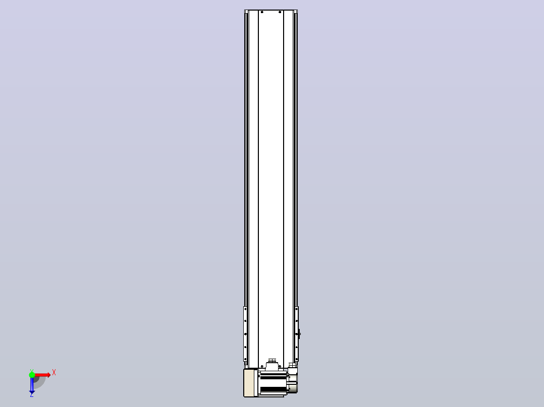 皮带直线轴半封闭可选导轨TPA-HNB-220D-176-L1100-LU-C-P1K-N3俯视图