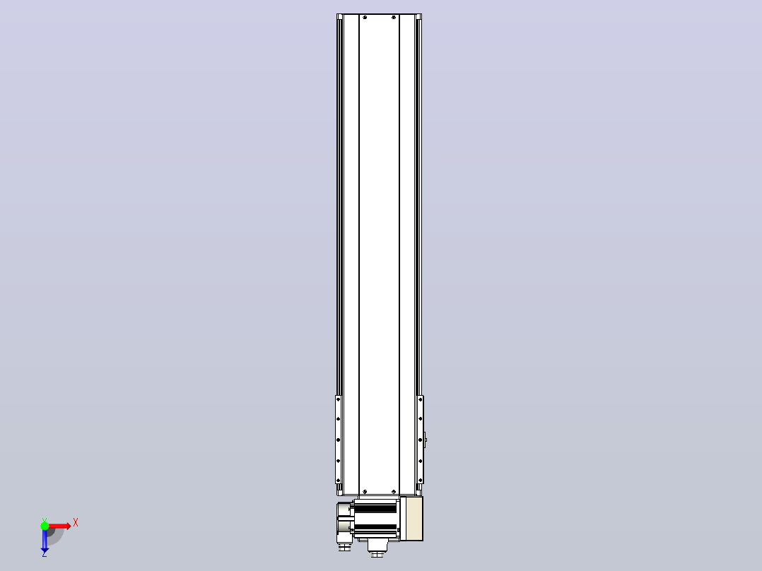 皮带直线轴半封闭可选导轨TPA-HNB-220D-176-L850-RU-Y-P1K-N3俯视图