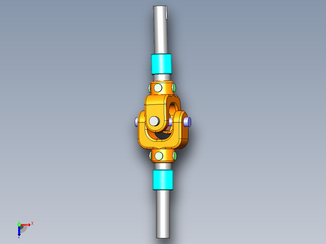 solidworks中的万向节俯视图