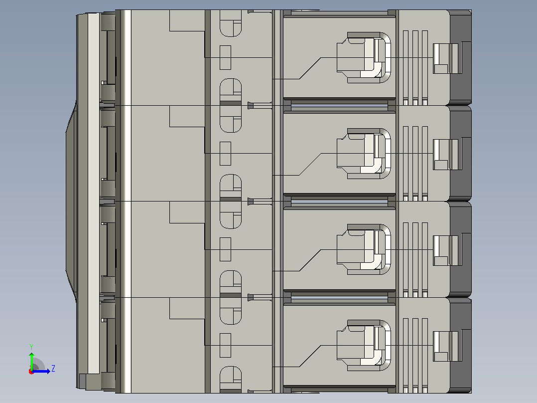 NB1-63 4P小型断路器三维模型202307左视图