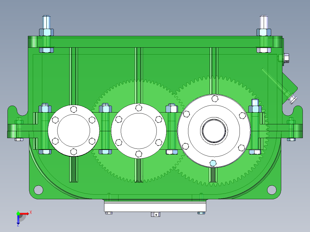 2级减速器俯视图