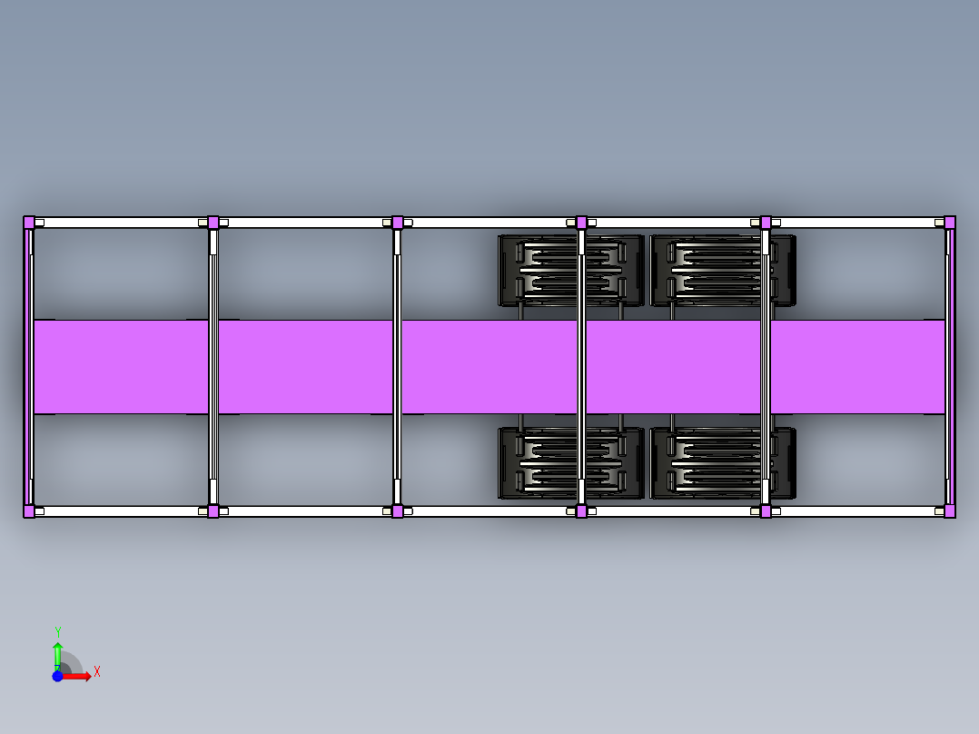 木材运输车拖车架前视图