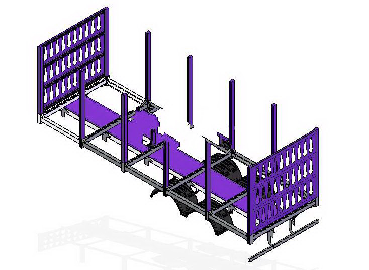 木材运输车拖车架
