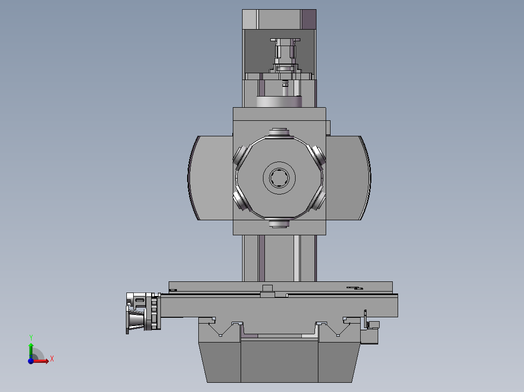 国外立式加工中心模型 非标自动化设备3D图纸3D模型1前视图