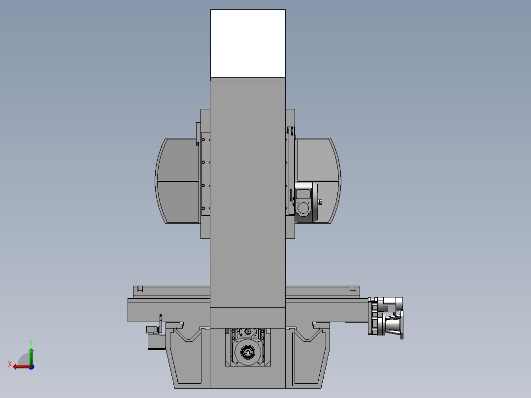 国外立式加工中心模型 非标自动化设备3D图纸3D模型1后视图