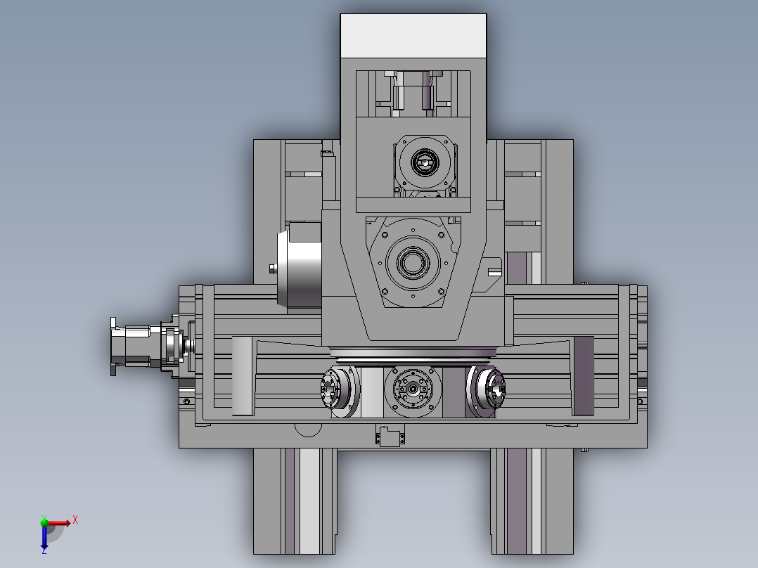 国外立式加工中心模型 非标自动化设备3D图纸3D模型1俯视图