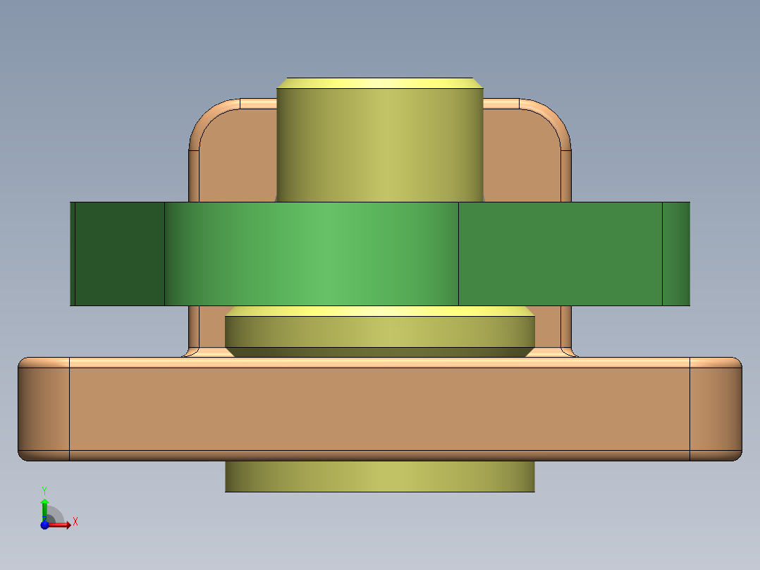凸轮从动件3D数模图纸 Solidworks设计前视图