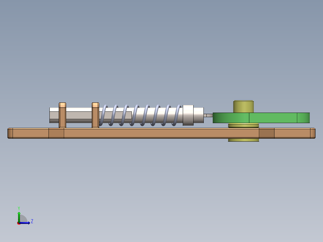 凸轮从动件3D数模图纸 Solidworks设计左视图