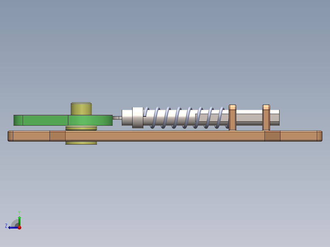 凸轮从动件3D数模图纸 Solidworks设计右视图
