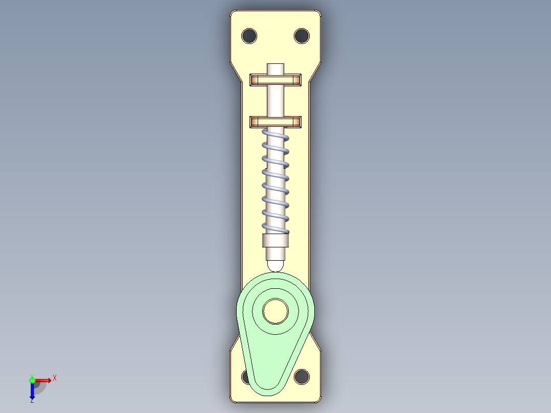凸轮从动件3D数模图纸 Solidworks设计俯视图