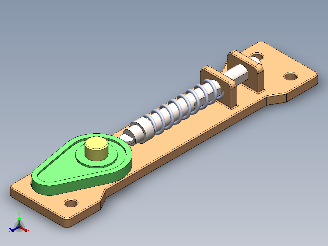 凸轮从动件3D数模图纸 Solidworks设计正等轴测图