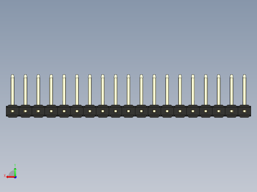 彩色公排针 100mil 2.54mm 系列-DS1022_black_19p_100mil_TypeU_rev1.0后视缩略图
