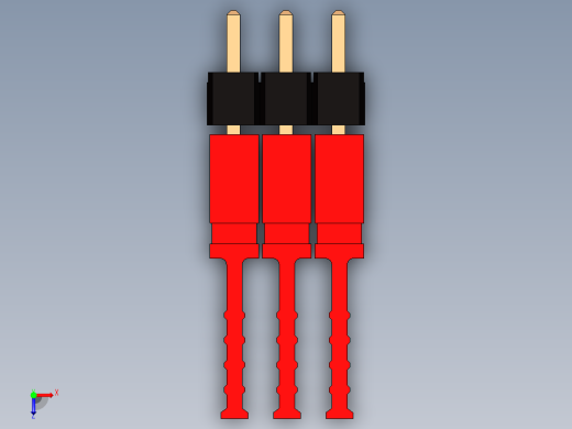 带跳线的排针-pinheader 2x3 and 3 jumpers pullback俯视缩略图