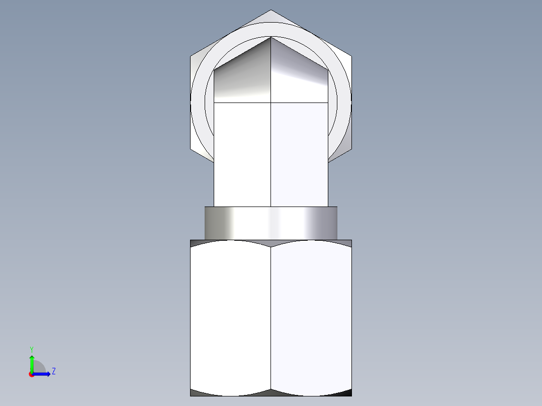 卡套式工业通用硬管接头EO_Union_elbow_W06ZS71左视图