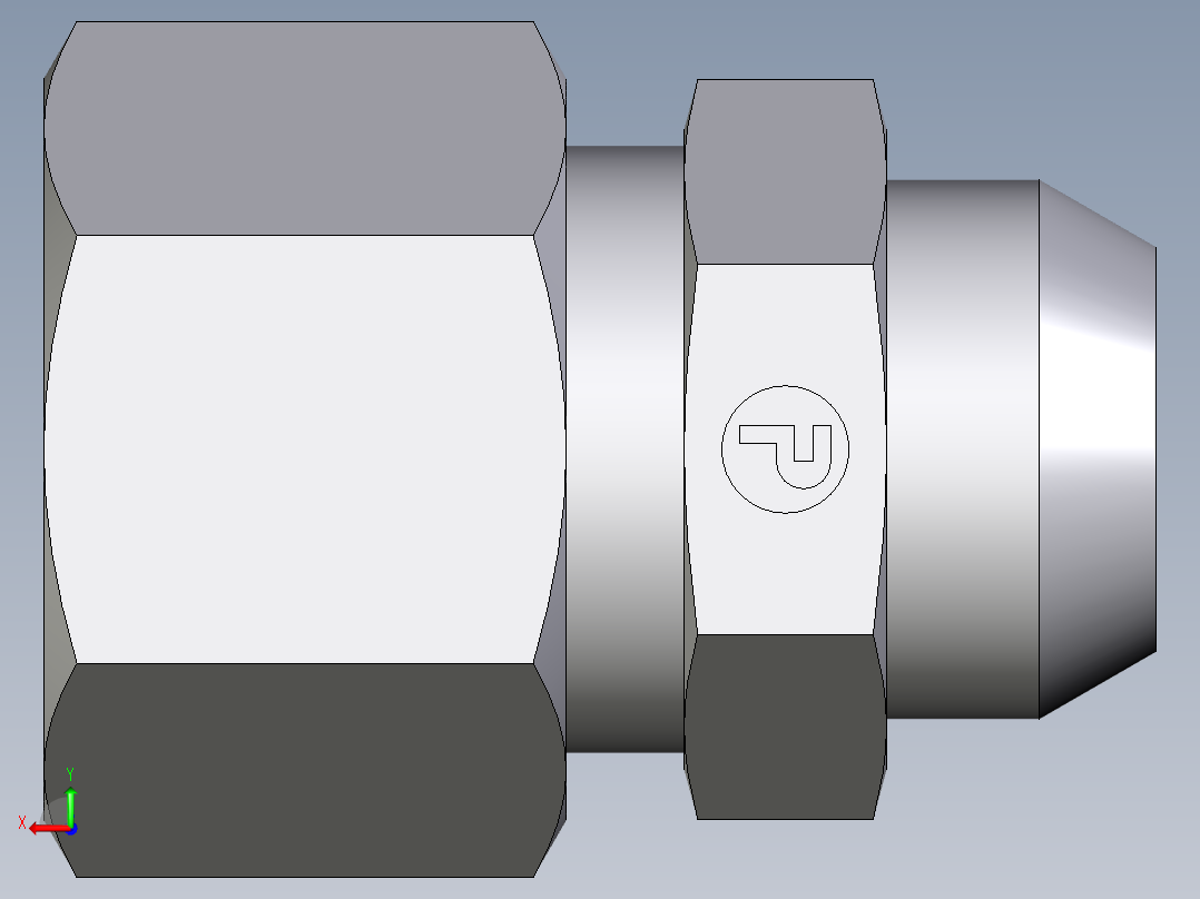 卡套式工业通用硬管接头EO_Weld_connector_AS12ZL71后视图