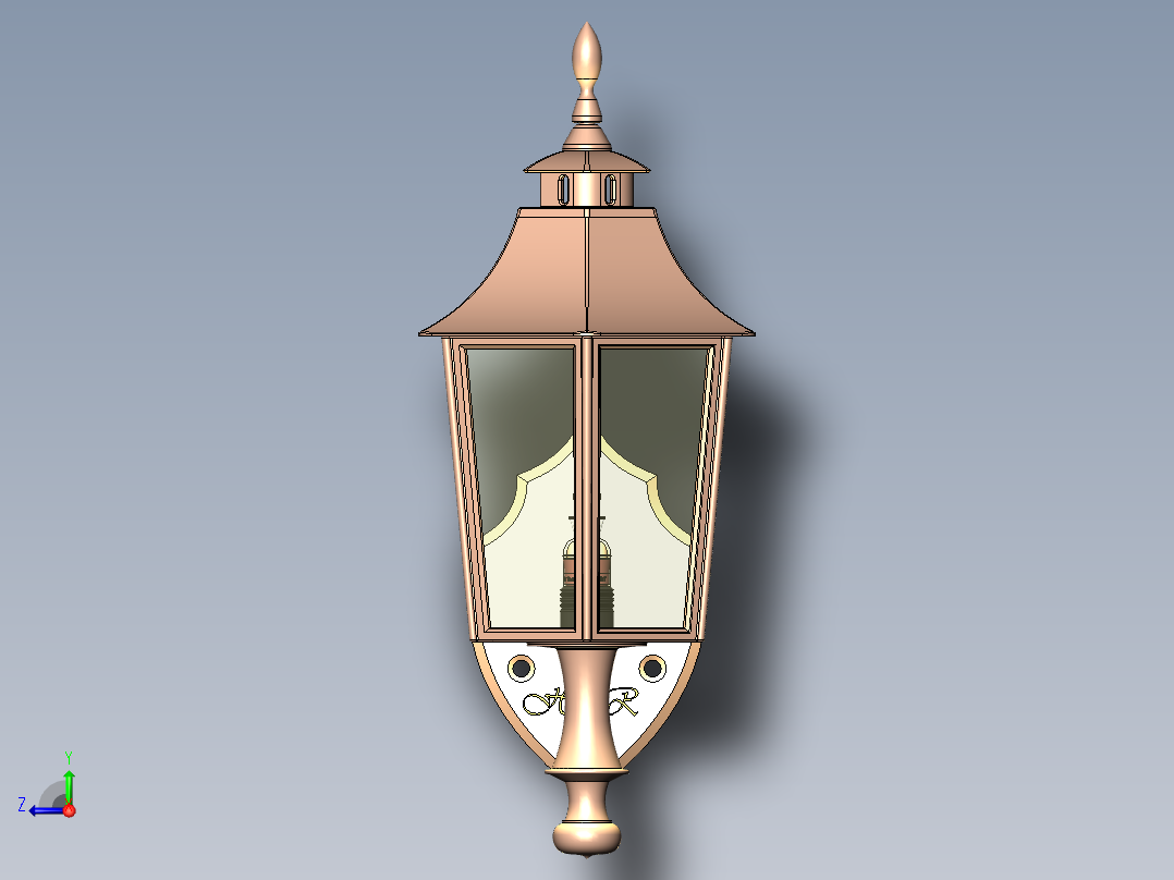 经典户外壁挂灯右视图