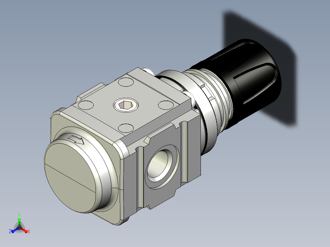 标准手动压力调节器PARKER GLOBAL AIR PREP SYSTEM MINI COMMON PORT AIR PRESSURE REGULATOR - P31H SERIES (3)主视图