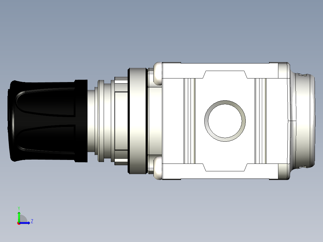 标准手动压力调节器PARKER GLOBAL AIR PREP SYSTEM MINI COMMON PORT AIR PRESSURE REGULATOR - P31H SERIES (3)左视图