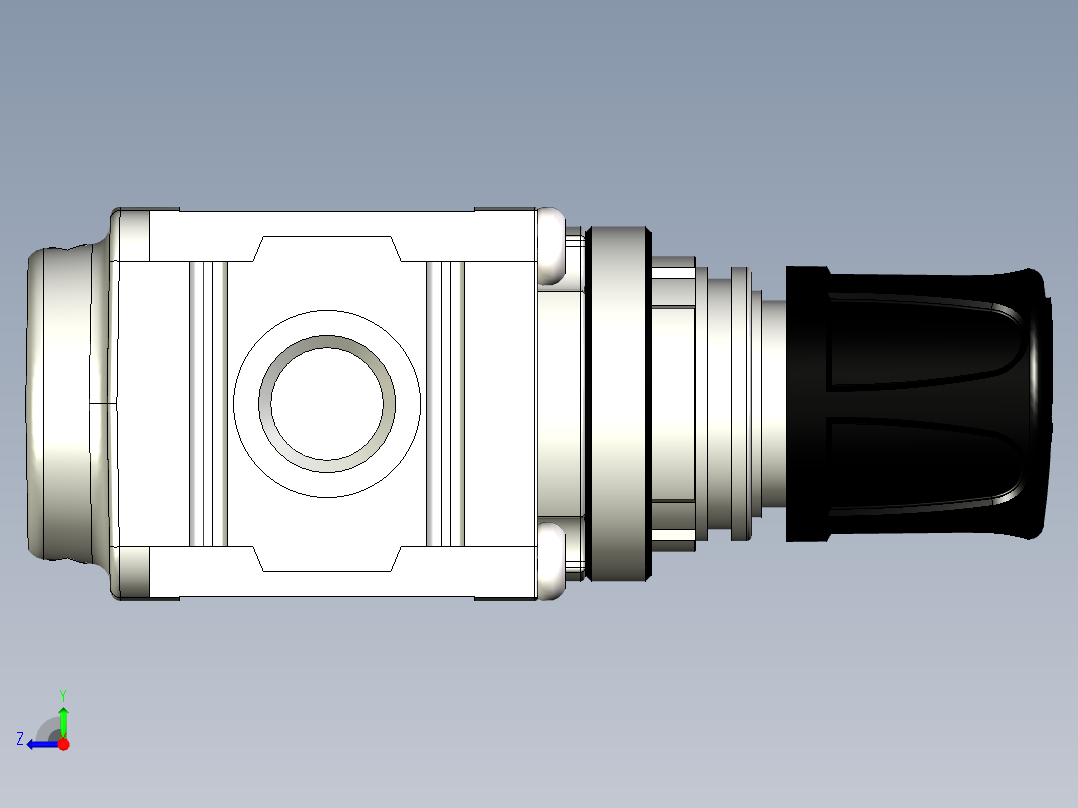 标准手动压力调节器PARKER GLOBAL AIR PREP SYSTEM MINI COMMON PORT AIR PRESSURE REGULATOR - P31H SERIES (3)右视图