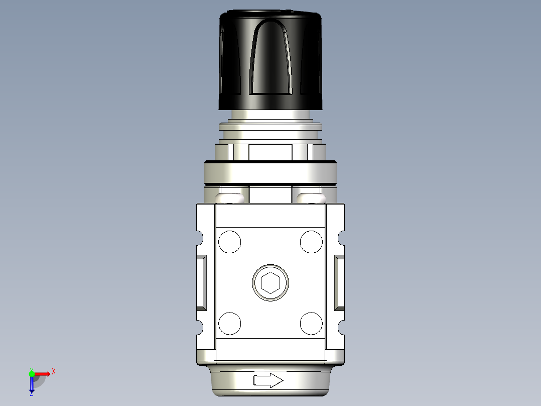 标准手动压力调节器PARKER GLOBAL AIR PREP SYSTEM MINI COMMON PORT AIR PRESSURE REGULATOR - P31H SERIES (3)俯视图