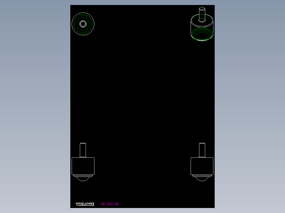 下向型萬向滾珠28,48-2D多系列多零件图纸模型