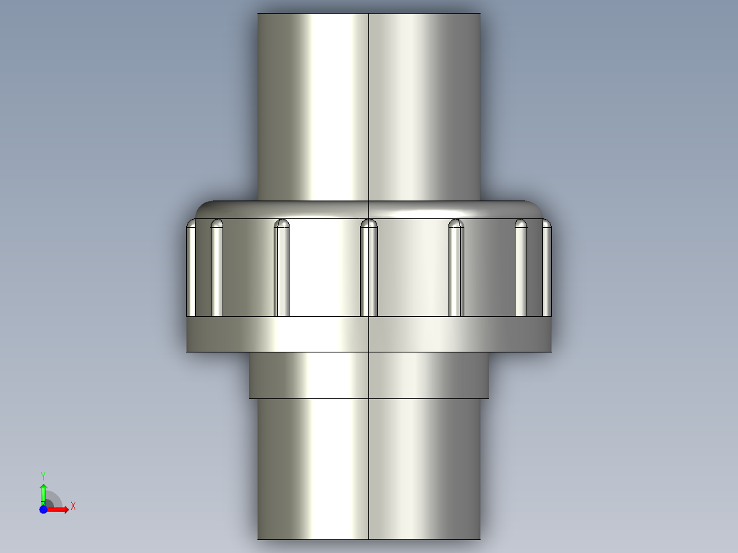 聚氯乙烯配件29-Sch80_Union T375_SxS_897-375-015_1.5in前视图