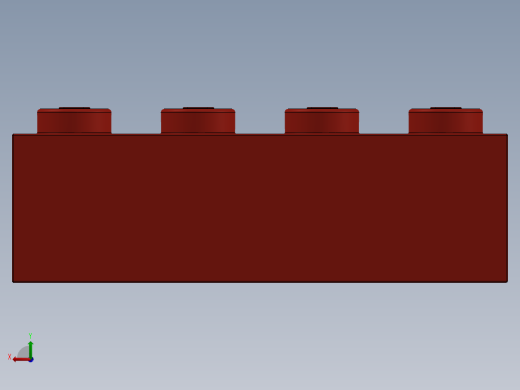 乐高套装 4421基本积木-301021 Bright Red Brick 1 x 4.SLDPRT后视缩略图