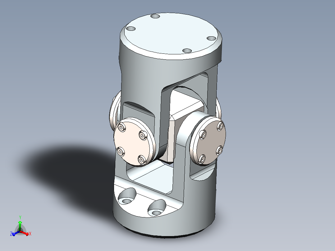 universal joint十字轴万向节3D数模图纸 Solidworks设计主视图