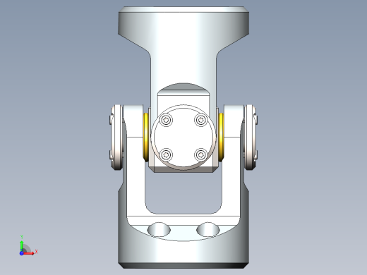 universal joint十字轴万向节3D数模图纸 Solidworks设计前视缩略图