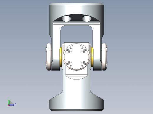 universal joint十字轴万向节3D数模图纸 Solidworks设计左视缩略图