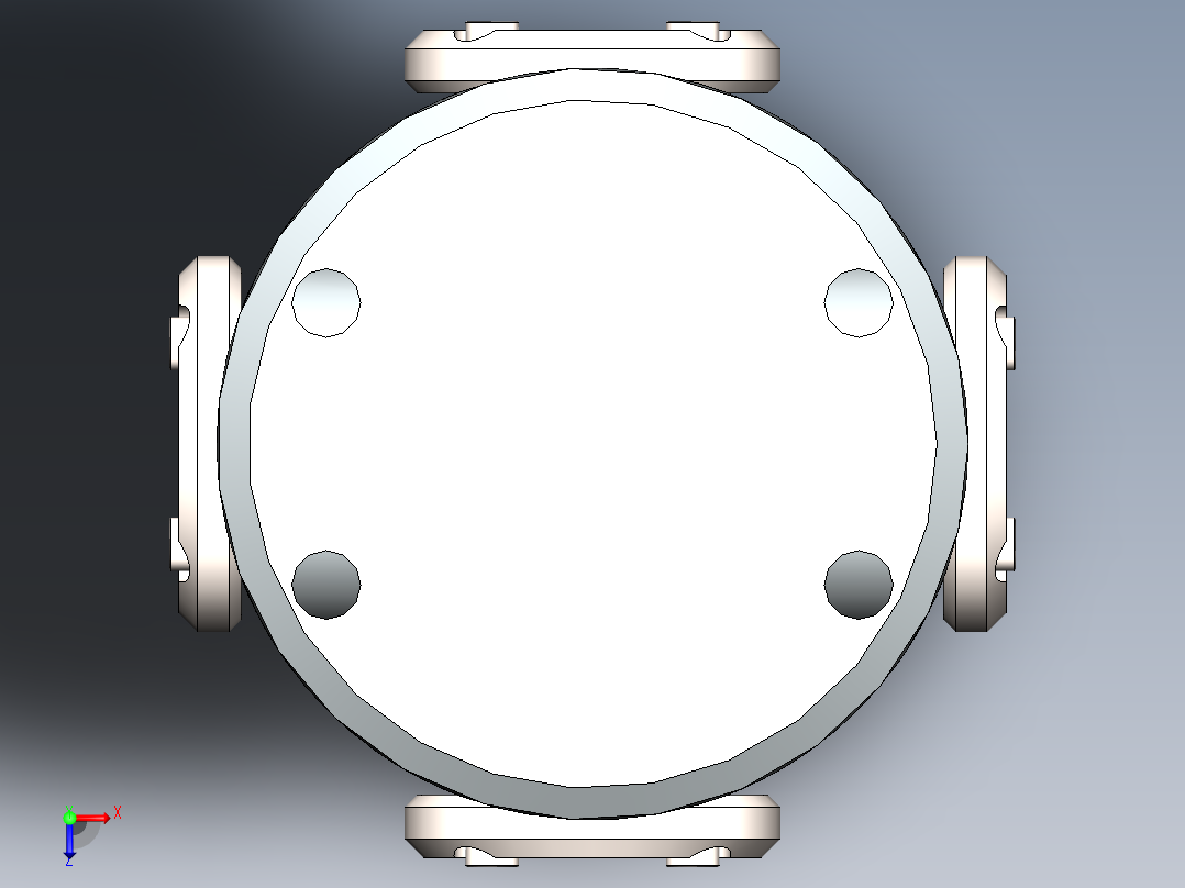 universal joint十字轴万向节3D数模图纸 Solidworks设计俯视图