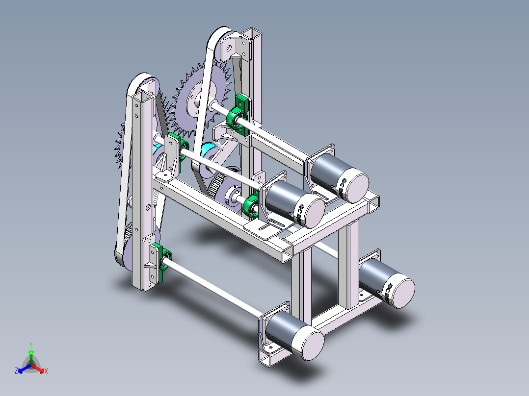 白菜收割机正等轴测图