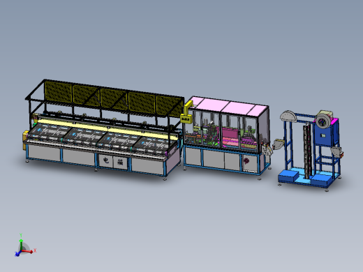 汽车密封条EPDM硬骨架裁断收料生产线(sw18可编辑+工程图+bom）