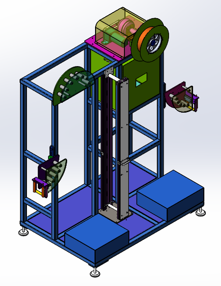 汽车密封条EPDM硬骨架裁断收料生产线(sw18可编辑+工程图+bom）