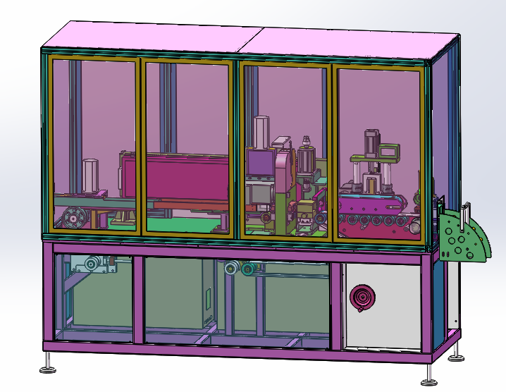 汽车密封条EPDM硬骨架裁断收料生产线(sw18可编辑+工程图+bom）