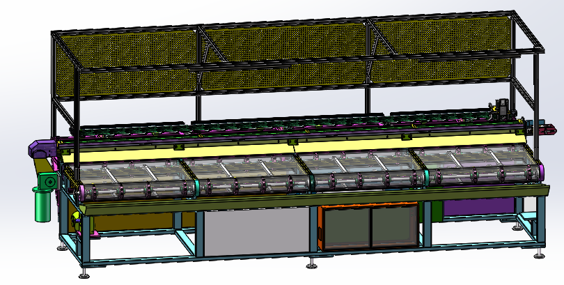 汽车密封条EPDM硬骨架裁断收料生产线(sw18可编辑+工程图+bom）