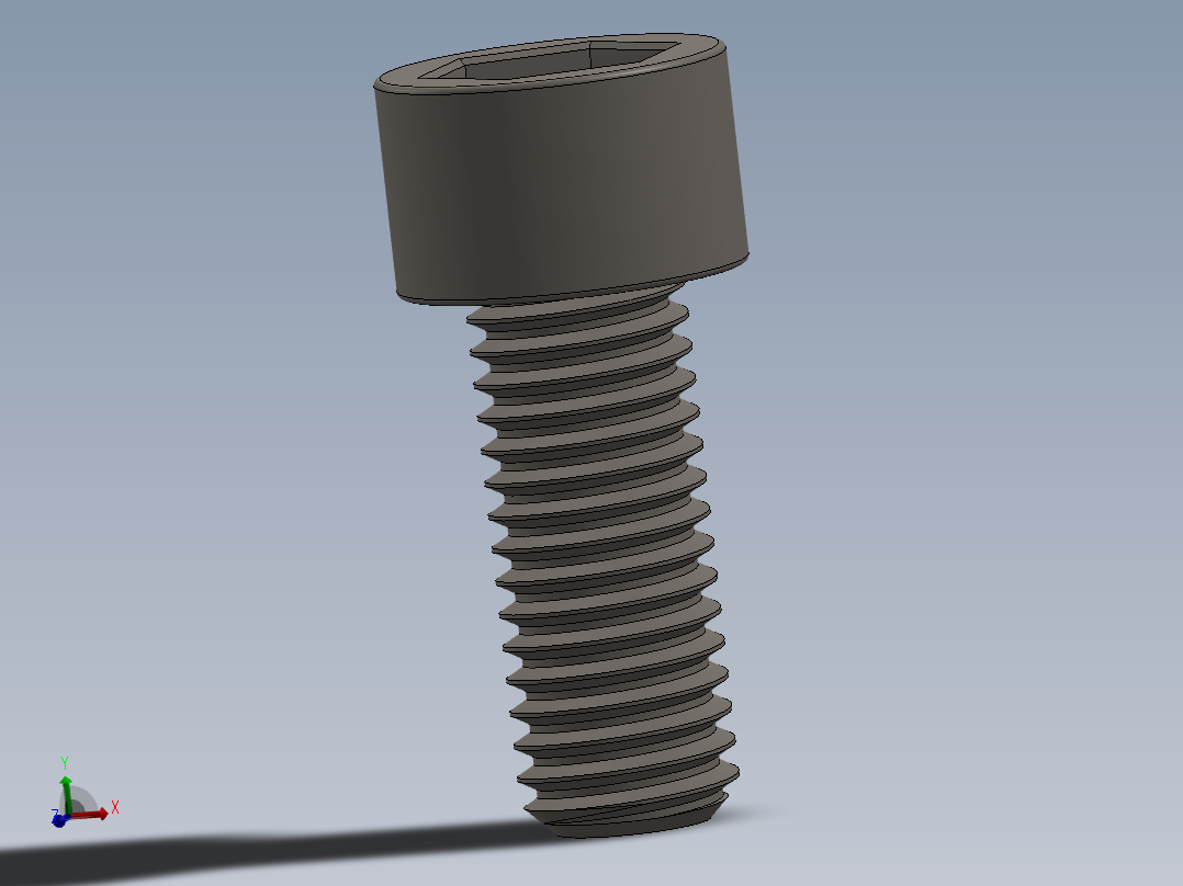 Screw_DIN_912_M10x25F_A2.SLDPRT公制内六角螺钉主视图
