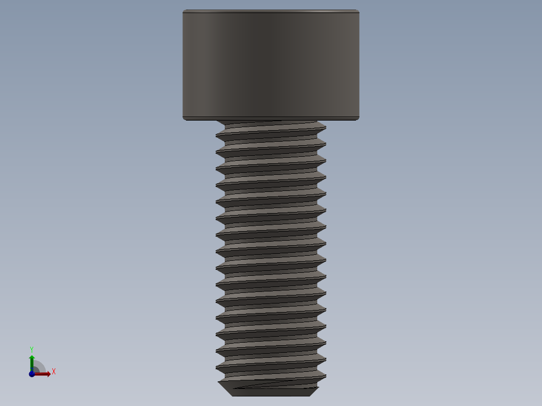 Screw_DIN_912_M10x25F_A2.SLDPRT公制内六角螺钉前视图