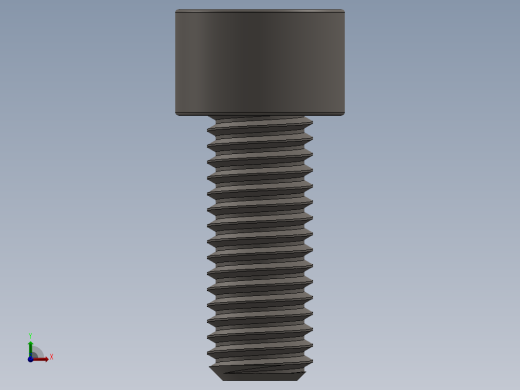 Screw_DIN_912_M10x25F_A2.SLDPRT公制内六角螺钉前视缩略图