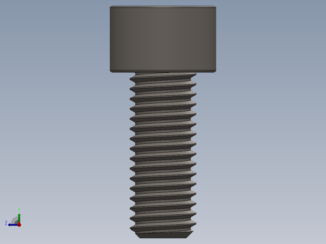 Screw_DIN_912_M10x25F_A2.SLDPRT公制内六角螺钉右视图