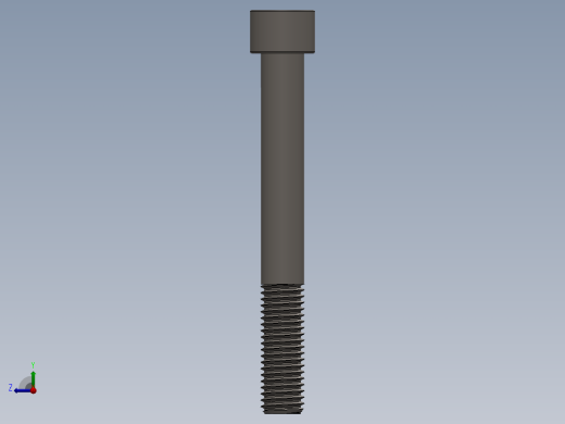 Screw_DIN_912_M12x100_A2.SLDPRT公制内六角螺钉右视缩略图