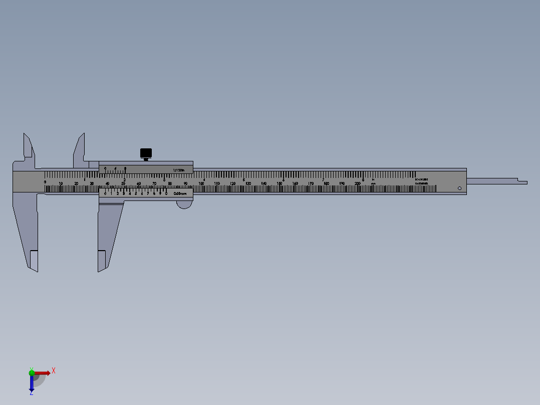 游标卡尺模型俯视图